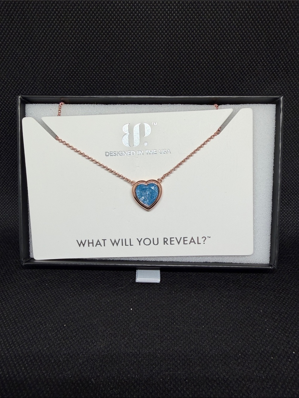 London Blue Ice Crystal Rose Gold Heart